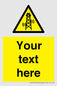 Custom warning RF radiation transmitter